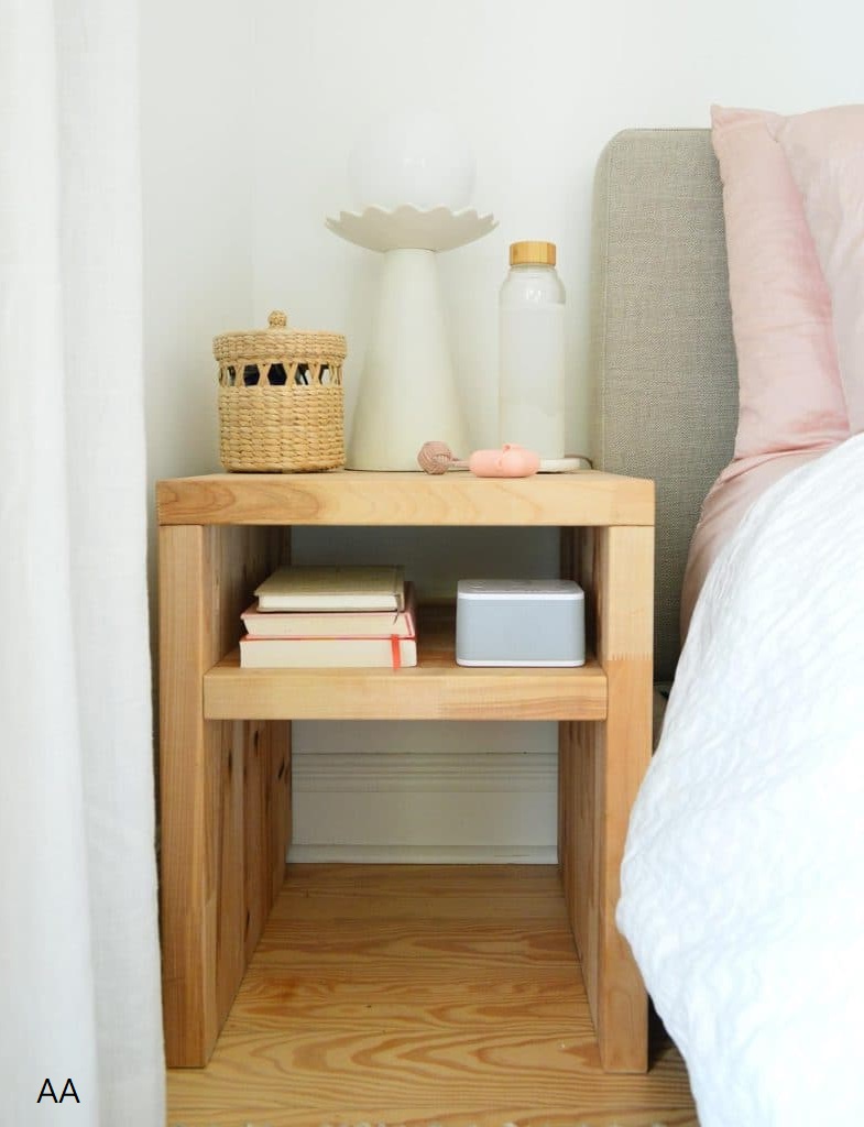 How We Turned Butcher Block into Modern Wood Nightstands